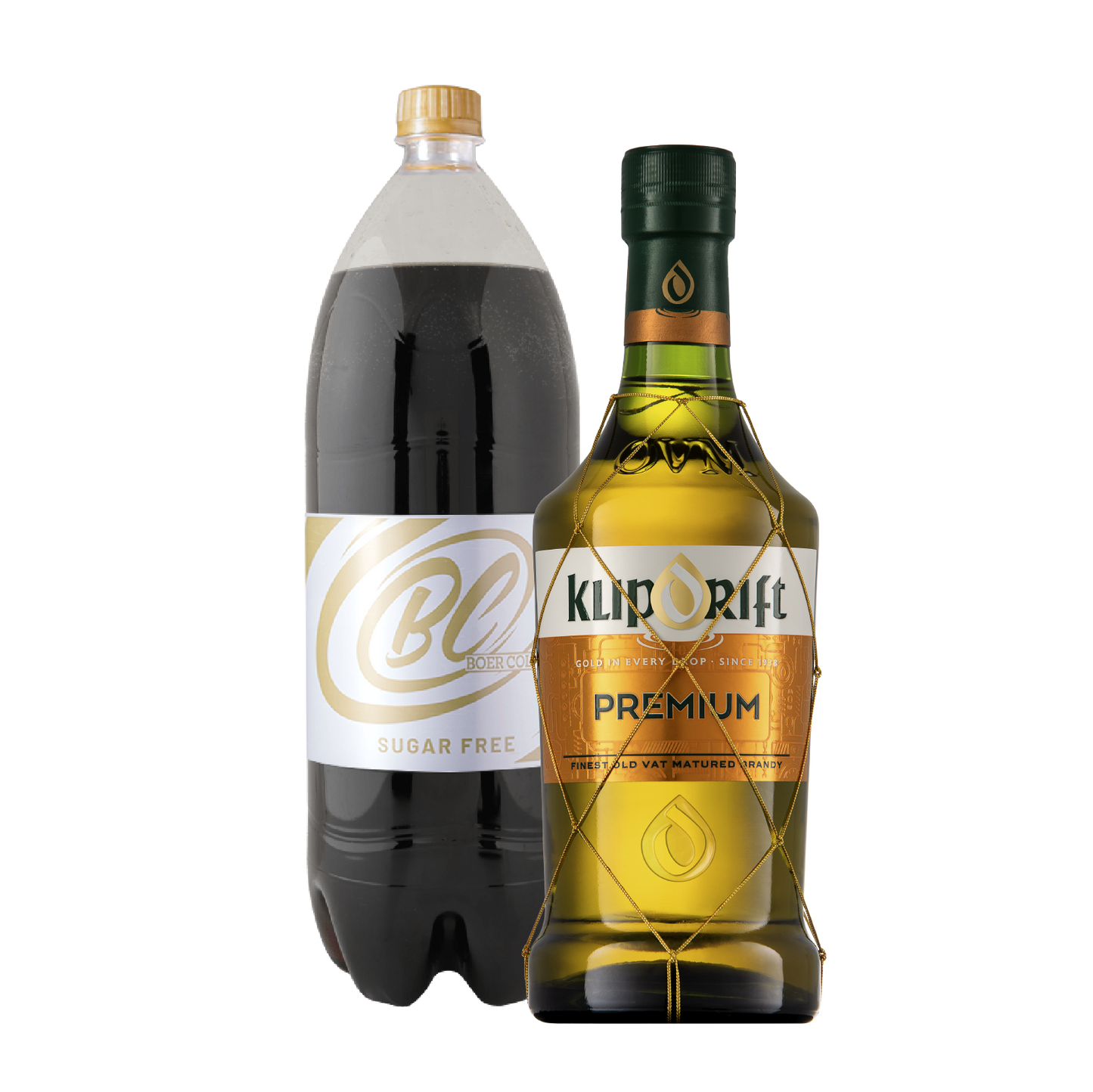 Klipdrift Premium Brandy 750ml & Boer Cola Sugar Free 2L