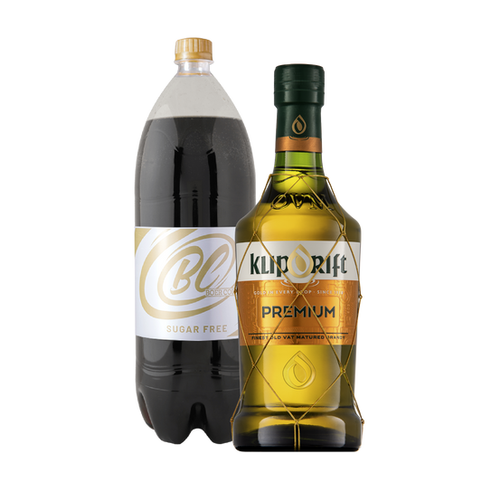 Klipdrift Premium Brandy 750ml & Boer Cola Sugar Free 2L
