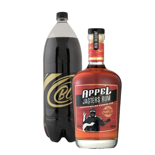 Appel Jagters Dark Rum 750ml & Boer Cola  2L