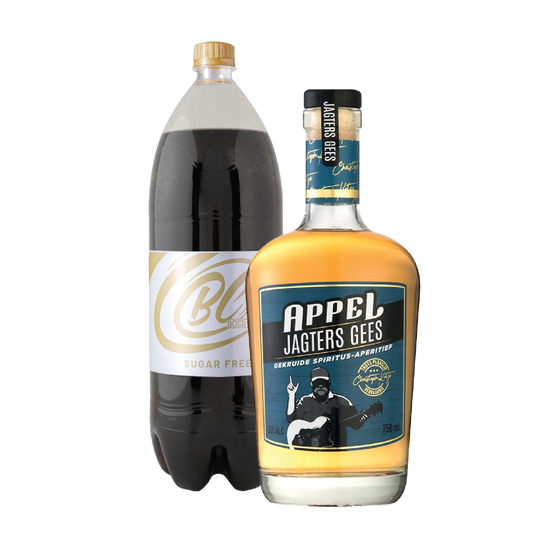Appel Jagters Gees Spiced Rum 750ml & Boer Cola Sugar Free 2L